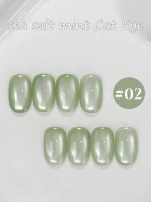 MISS SHAKA 10ml Summer Nails Ice Transparent Sea Salt Mint Blue Green Glass Bead Cat's Eye Gel Nail Polish Glue 2026 Whitening All-Match Popular In All Season Blue And Green Glass Beads Cat's Eye Nail Glue For Nail Salon Home DIY Nail Supplies - Multicolor - View 8