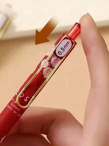 MOZXIRZ 4/8支裝花朵圖案可伸縮凝膠墨水筆 0.5mm 黑墨水筆，適合女性與女孩 - 多色 - 查看 6