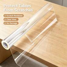 1 Roll Transparent Heat-Resistant Oil-Proof Kitchen Sticker, Removable Protective Film, Anti-Stain Anti-Scratch, Suitable For Home Walls, Tiles, Stoves, Desktops, Furniture Protection Wallpaper - A - View 1