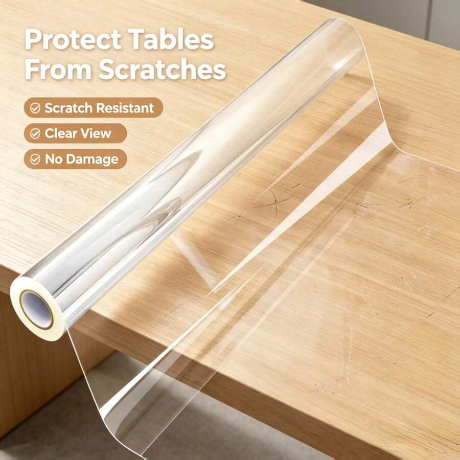 1 Roll Transparent Heat-Resistant Oil-Proof Kitchen Sticker, Removable Protective Film, Anti-Stain Anti-Scratch, Suitable For Home Walls, Tiles, Stoves, Desktops, Furniture Protection Wallpaper - A - View 1