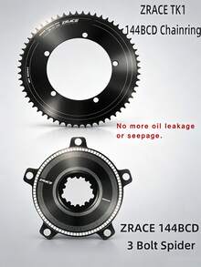 ZRACE 7075 CNC BCD144 競賽單車鏈輪組 直裝式 3 孔固定齒盤曲柄組配件 - 黑色 - 查看 7