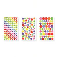 18pcs/Pack Round/Star/Heart Shaped Decorative Stickers, Suitable For DIY Photo Albums, Water Bottles, Phones, Notebooks - Multicolor - View 9