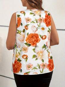 [Free Shipping]Women's  Casual Floral Print Sleeveless Shirt, Suitable For Summer - Mixed - View 5