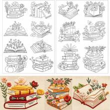 Pre-Printed Embroidery Pattern Paper, Self-Adhesive Water-Soluble Stabilizer Set, Includes Floral & Botanical Designs - A - View 16