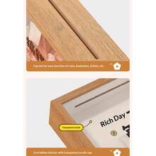 Marco de fotos hueco de madera maciza con hucha para monedas, decoración creativa que atrae la riqueza, adorno de escritorio para guardar y exhibir boletos conmemorativos y monedas, + hucha 2 en 1, puede decorar y guardar monedas sueltas y boletos, marco de madera maciza + acrílico transparente visible, el progreso del ahorro de monedas es claramente visible - Multicolor - Ver 9