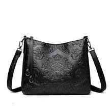 Bolso de hombro y bandolera de gran capacidad para mujer con estampado floral vintage de lujo, multi-bolsillos, tipo tote - Negro - Ver 13
