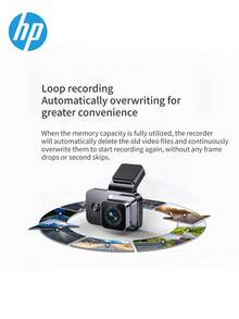 HP High Definition Dash Cam, 2K Resolution, 3-Inch LCD Color Screen, Voice Control & Parking Monitoring, Supports Up To 128GB Storage, Full Protection For Driving - Black - View 8