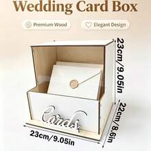 1pc Exclusive Wooden Greeting Card Box, Dual-Use, Greeting Card Box/Flower Display Box. Suitable For Wedding/Party/Birthday/Event/Anniversary/Celebration/Bridal Shower - A - View 8