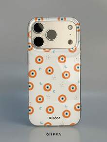 GIIPPA 1 pièce Étui de téléphone avec motif d'œil orange, compatible avec Phone 17 Pro Max, 16 Pro Max, 15 Pro Max, 14 Pro Max, étui de téléphone de style coréen haut de gamme mode amusant, compatible avec 11/12/13/14/15/16 Pro Max Plus, design élégant convenant aux hommes et aux femmes, cadeau parfait pour la petite amie pour Noël, la Saint-Valentin, Pâques, la saison des mariages et l'anniversaire! - Orange - Voir 1
