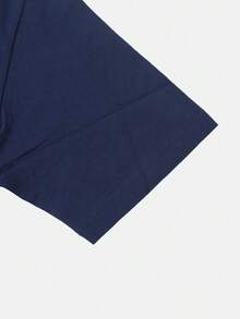 Adidas Men's M 3S SJ Short Sleeve Knit Collarless T-Shirt TJE6399 - Blue - View 6