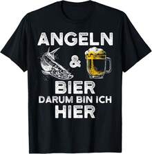 Lokale Lager,Marque,Funny Angler T-Shirt - Fishing And Beer For Fishermen T-Shirt - 黑色 - 查看 1