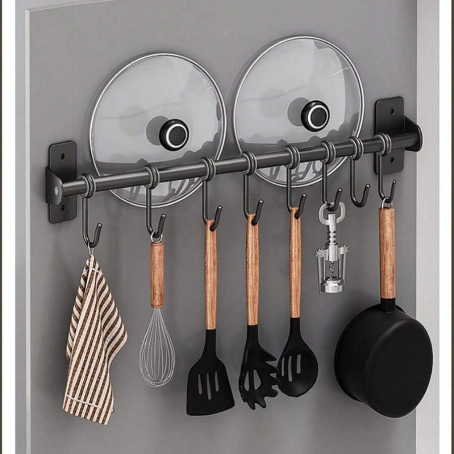 Multifunctional High-Quality No-Drill Kitchen Wall Hook Rack, Spoon Holder, Spatula Hook, Kitchen & Bathroom Accessories, Pot & Pan Hook, Knife Holder