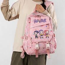 Miniso 3Pcs Pink Mermaid Scale Backpack Set, Cartoon Girl Character Print Rucksack With Matching Lunch Bag & Pencil Case, For School, Picnic, Weekend Trip, C - Pink - View 2