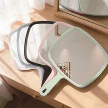 1PC Oversized Square Handheld Mirror, Square Back With Polished Texture, Hangable/Handheld, High-Definition Floating Mirror Surface, Bedroom/Living Room/Bathroom Multi-Scene Decor, Back-To-School Season Decoration Gift, Valentine's Day/Wedding Season/Christmas/Mother's Day Lightweight Souvenir Gift - Multicolor - View 1