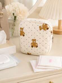 Quilted Sanitary Pad Storage Pouch, Portable Feminine Hygiene Organizer Bag For Period Essentials, Travel And Daily Use - Multicolor - View 4