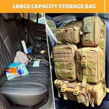 1pc Oxford Cloth MOLLE Tactical Car Seat Back Organizer, Black Wear Resistant Adjustable Vehicle Rear Seat Storage Panel For Self-Driving Off-Road - Multicolor - View 5