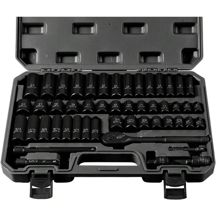 Set Alat Perbaikan Mobil 115/46pcs - Set Kunci Torsi Ratchet Premium dan Obeng Beragam - Solusi Ultra-Portabel, Serba Guna untuk Perawatan Mobil, Sepeda, dan Sepeda Motor - MultiWarna - View 1