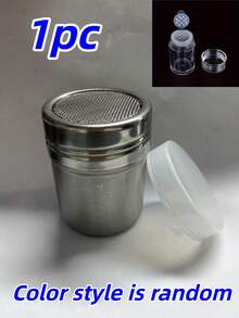 1件不鏽鋼粉末搖搖瓶,附細網蓋與精緻貼紙圖案,多功能可可粉篩分分發器,適用於咖啡、烘焙、BBQ香料、肉桂粉、糖粉,讓您的產品更精緻獨特 - 彩色 - 查看 15