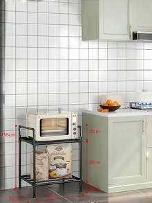 1pc 2-6 Tier White/Black Metal Multi-Function Storage Rack, Freestanding Stackable Microwave Storage Rack, Heavy Duty Space-Saving Stand, Suitable For Kitchen, Laundry Room And Dorm, Back To School And Moving Essentials - Multicolor - View 11