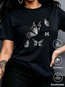 Women T-Shirts - Black - View 1