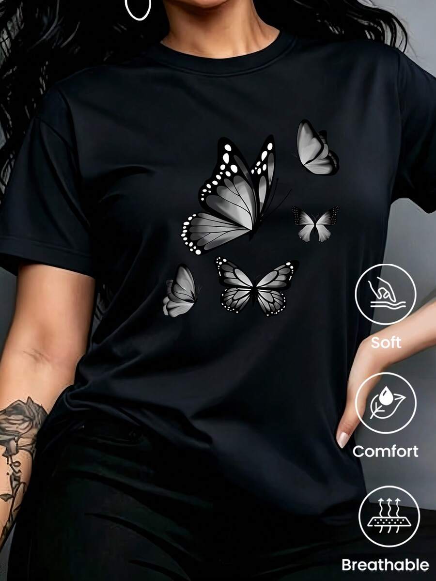 Women T-Shirts - Black - View 1