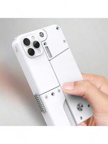Mini Folding Automatic Soft-Bullet Gun, Adult Stress-Relieving Soft-Bullet Toy Gun. Mini Folding Automatic Firing. Office Stress-Relieving Interactive Small Item. - White - View 4