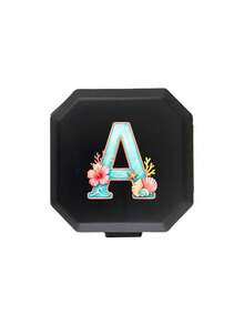 海洋花卉 A-Z 首字母圖案便攜藥盒，便攜醫療急救包，膠囊收納盒，旅行藥盒，收納，旅行迷你藥盒，防潮藥片與維生素容器分裝收納，居家露營，戶外徒步，返校，藥盒，容器，急救包，醫療盒，旅行配件，宿舍必需品收納盒 - 彩色 - 查看 14