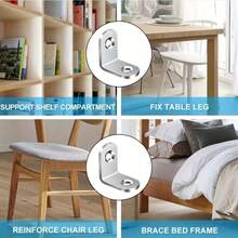 30pcs L-Shaped Right Angle Corner Brackets, Triangular Support Fixing Brackets For Cabinet Shelves, Furniture Tables, Chairs, Storage Racks, Wood Board Splicing Connectors, Furniture Board Right Angle Installation Accessories, Shelf Load-Bearing Fixing Connectors - Silvery - View 12