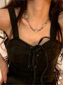 High-End Unique Design Opal Collarbone Necklace, Suitable For Women, Ideal As A Gift For Formal Occasions - Silver - View 2
