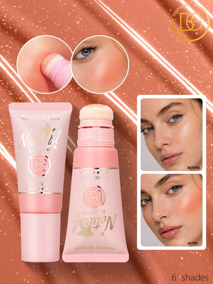 beauty glazed 腮紅彩妝 液體腮紅 柔滑奶油霧面液體腮紅棒 自然妝感頰彩 長效輕盈保濕腮紅彩妝 - #06 - 查看 1