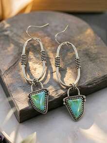 2pcs Creative Unique Design Women's Fashion Hanging Earrings, Minimalist Daily Party Banquet Outfit, Matching Jewelry Accessories - Multicolor - View 2
