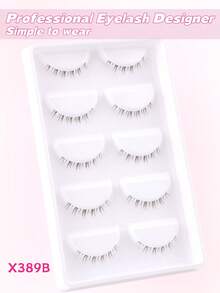 MKHLINA 5 Pairs Lower False Eyelashes, Ultra Soft Fine Stem, Lifelike Natural, Reusable, Comfortable Lightweight, Manga Style Japanese Korean Thick Natural Curly Eyelash Extension, Cosplay Anime False Eyelashes Makeup Tool - Black - View 10