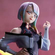 Cyberpunk Anime Girl Figurine, Mechanical Style Collectible Head Model With Neon Tech Design, Cute Sweet Exquisite Statue Suitable For Desktop Display And Car Dashboard Decoration, Futuristic Unique Gift For Tech Aesthetic Collectors, Suitable For Ages 15 And Above - Multicolor - View 2