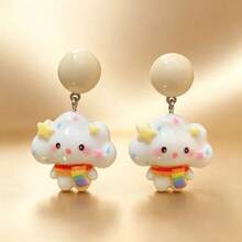 1 Pair Star Cloud Rainbow Scarf Earrings, Personalized Sweet Quirky Versatile Delicate, Suitable For Girls Party Gathering Daily Wear - Multicolor - View 9