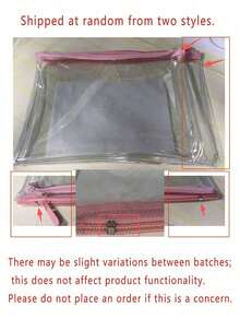 Bolsa de maquillaje con estampado "Protección Solar" de PVC, bolsa organizadora de viaje de PVC con cremallera - Bolsa de tocador de maquillaje ligera y resistente a la decoloración, compatible con TSA y portátil, fácil de limpiar; adecuada como regalo para maestros o amigos, también una bolsa de tocador esencial para viajes escolares y vacaciones, con función impermeable. - Multicolor - Ver 11