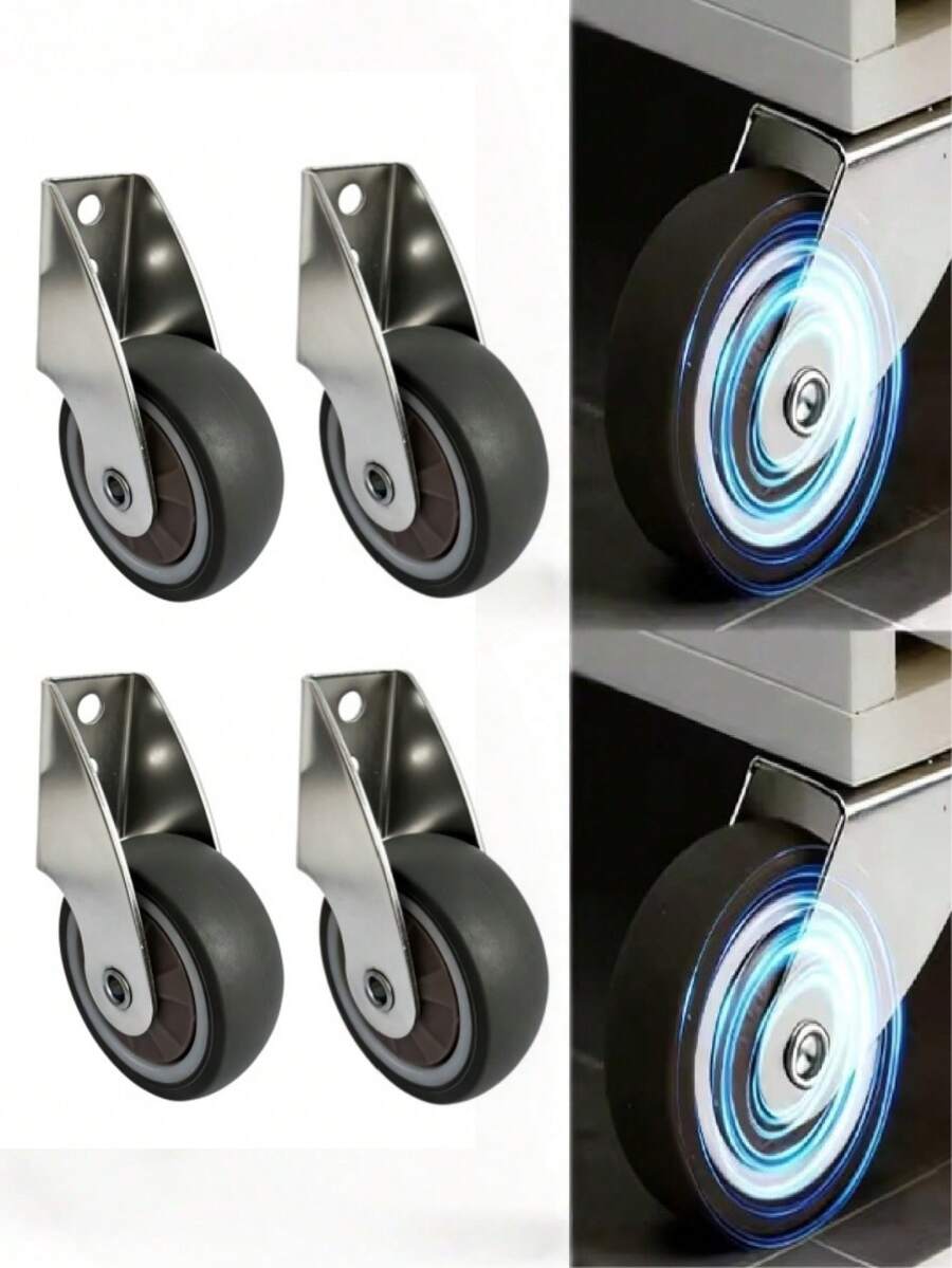 4 buah Roda Kastor Furnitur, Roda Troli Senyap, Roda Pengganti untuk Meja, Kursi, dan Sofa, Roda Penopang Roller Pintu Anti Selip