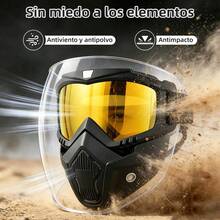 Face Mask Goggles, Motocross Goggles, Riding Helmet, Retro Ski Goggles - Multicolor - View 5
