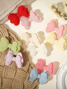 10er Pack mehrfarbige bedruckte Schleifen-Haarspangen, rutschfeste Seiten-BB-Clips zum Fixieren von losem Haar, sanfter Stil für Frühling/Sommer-Schuloutfits - Gemischte Farbe - Übersicht 5