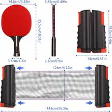 1 Set Table Tennis Racket Set (Includes Table Tennis Balls), 4 Long Handle Rackets, Training And Leisure Racket Combination, Suitable For Indoor Or Outdoor Table Tennis Rackets And Accessories - Multicolor - View 4