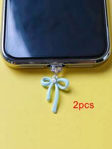 Bow Knot Dust Plug, Rubber Stopper For Charging Port & Data Port, Compatible With Apple & Type-C Phones - Multicolor - View 28