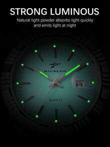 RICECGO Classic Men's Quartz Watch With Date Display, Business Style, Perfect Gift Choice, Suitable For Daily Wear - Silver - View 9
