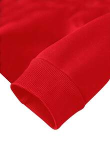 Sweatshirt Merah Motif Musim Panas Seksi Ukuran Plus, Pullover Rajut Bergaris Lengan Panjang dengan Bahu Longgar, Kasual Hangat Kerah Bulat Panjang Reguler untuk Musim Gugur - Merah - View 4