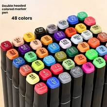 Dual-Tip Markers, Fine And Bold Tip Design, Suitable For Painting, Sketching, Highlighting, Etc., School And Office Supplies. Made With High-Quality Vibrant Ink, Quick-Drying And Smudge-Proof, - A - View 12