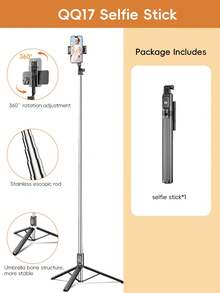 磁吸自拍棒三腳架附無線遙控器,1.7m可伸縮手機支架,適用於Vlog與旅行攝影 - A - 查看 14