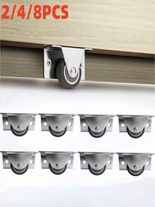 2/4/8pcs Silent Rubber Casters, Drawer Wheels, Suitable For Furniture, Cabinets, Tables, Side-Mount Low-Profile Replacement Wheels - Side-mounted Wheels - View 1