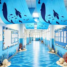 AFYPRTY 1pc Ocean Classroom Ceiling Decoration, Summer Whale Shark Hanging Banner, Ocean Theme Birthday Party Supplies, School Decoration - Style 1 - View 7