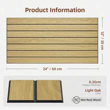 Large Size Detachable Wood Grain Vertical Slat Decorative Wall Panel / Wall Sticker, 30cm*60cm Single Piece Significantly Reduces Seam Gaps, Gentle Low-Residue Design Friendly For Rental Home Renovation, Fully Removable Without Damaging Wall Latex Paint, Vertical Slat Visual Stretch Height, Instantly Removes Oppressive Feeling For Small Apartments - GS-9-piece - View 8