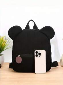 1pc Mini Back To School Personalized Customized Backpack, Casual Cute Cartoon Pony Theme Print, Zipper Closure Nylon Material, Adjustable Shoulder Straps, Hand-Carry, Suitable For School, Shopping, Daily Outings, Outdoor Trips. Birthday Gift. - Multicolor - View 3