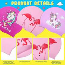 Silicone Cartoon Unicorn Swimming Cap, Suitable For Short/Wavy/Medium-Long Hair, Waterproof Anti-Slip Swimming Hat, Beach Essentials, Beach Accessories, Pool Float - Multicolor - View 5