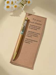 1pc Crystal Stone Ballpoint Pen, 1.0mm Fine Tip, Quick-Dry Ink, Smooth Writing, Cute Aesthetic Stationery, Suitable For Journaling, School, Office And Daily Use - Round - View 2